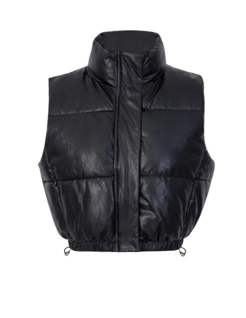 Cropped Vegan Leather Vest The Sweetwater Co
