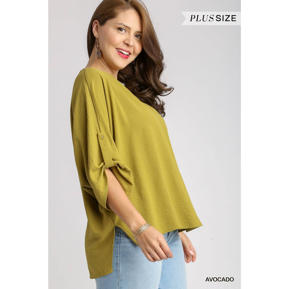 PLUS Solid Boxy Cut Over Sized Top