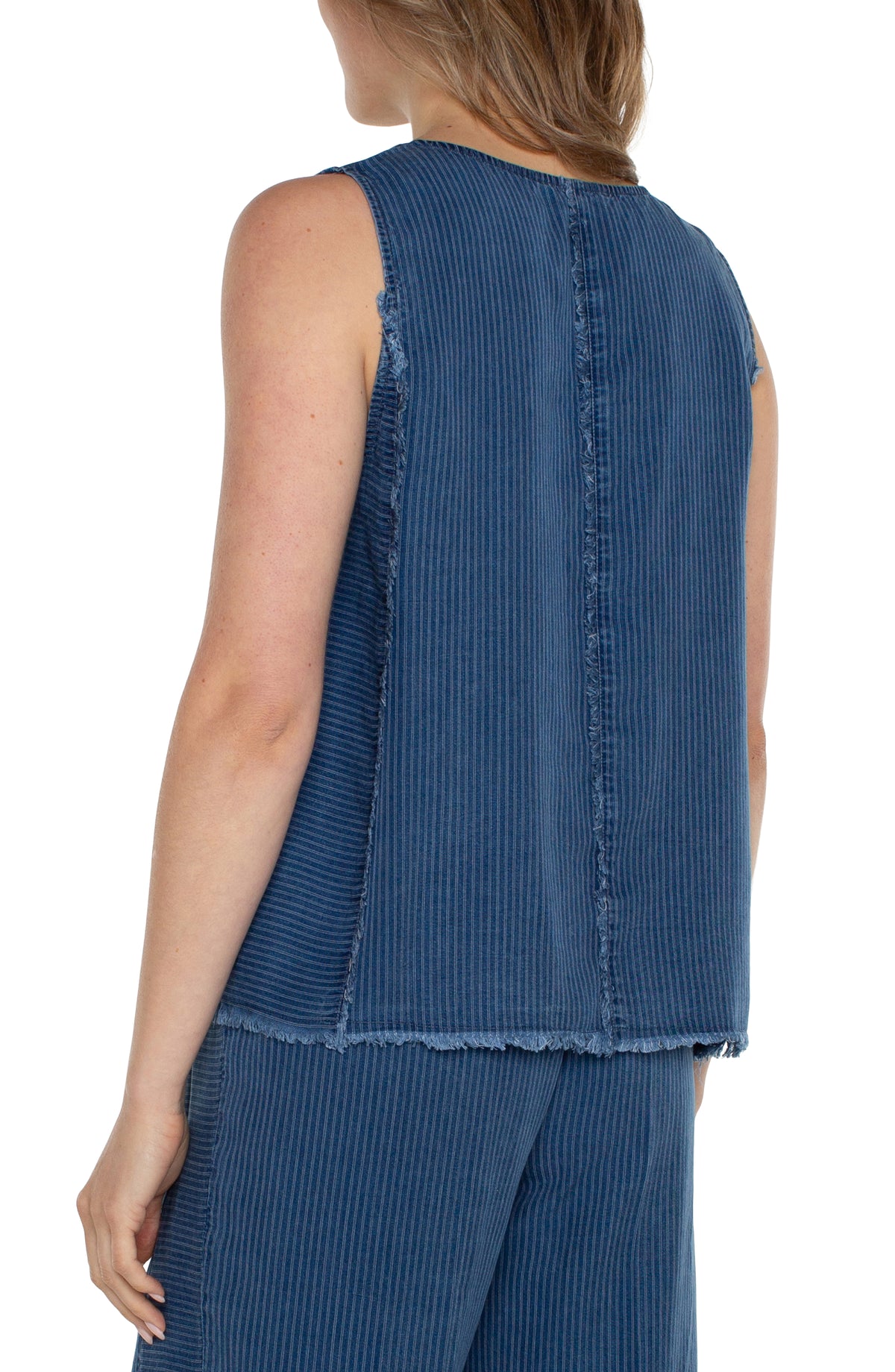 Sleeveless Scoop Neck with Fray
