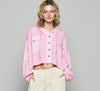Balloon Sleeve Cropped Jacket