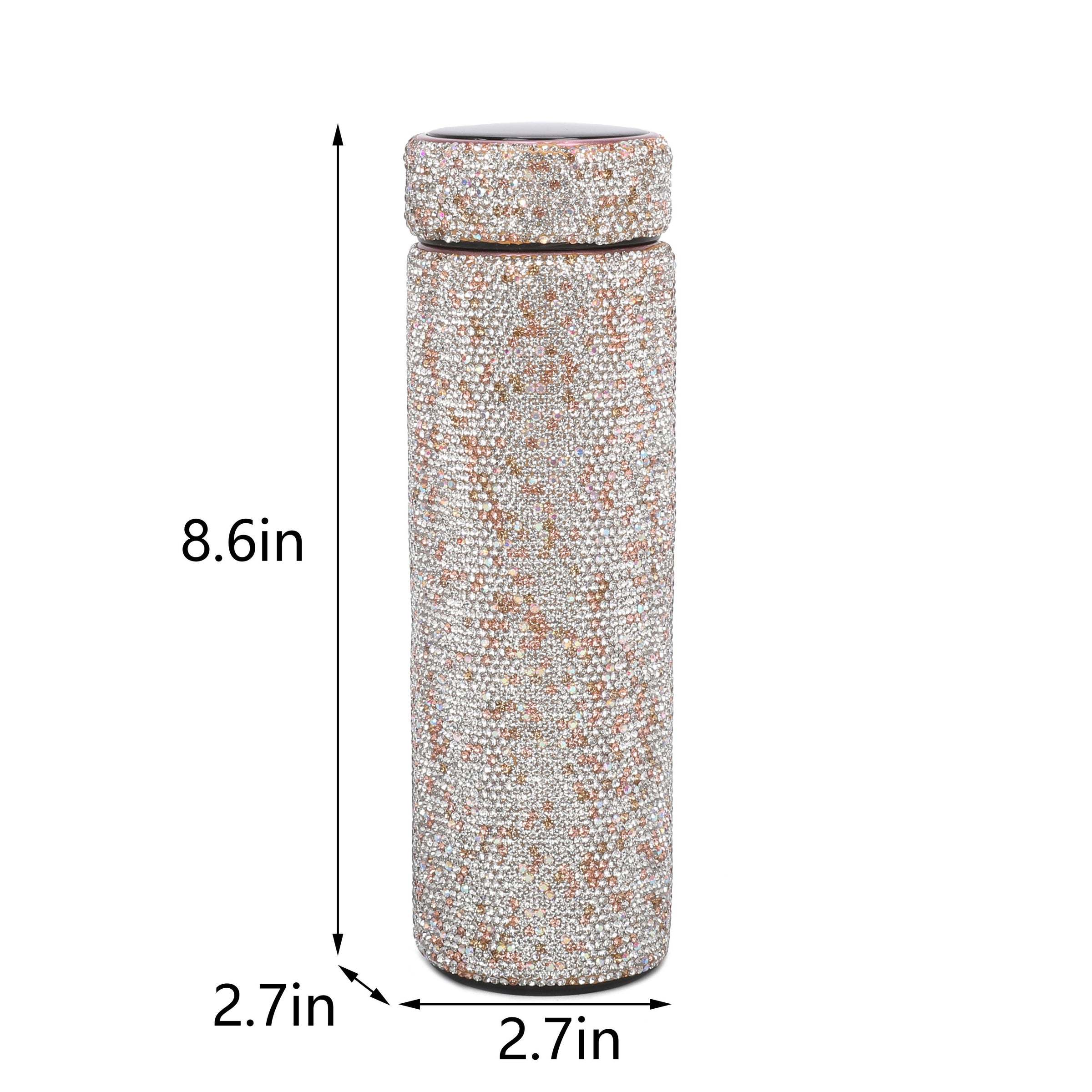 Brangio Dazzle Luxe Rhinestone Thermos: Silver