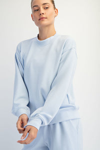 Modal Poly Span Mock Neck Pullover