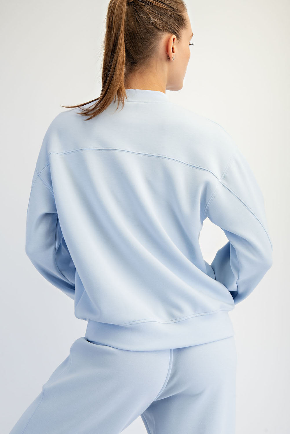 Modal Poly Span Mock Neck Pullover