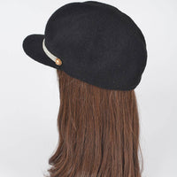 One Rhinestone Line Fashion Cap: BK