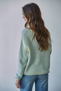 Knit Sweater Cotton Viscose Stitch Detail Pullover
