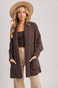 BLANKET WRAP BOUCLE SWEATER CARDIGAN