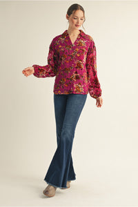 Floral Velvet Top