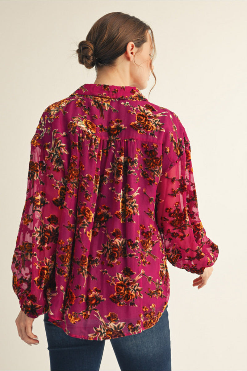 Floral Velvet Top