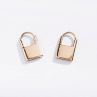 Padlock Huggie Hoops: Gold