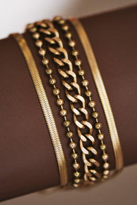 18K Gold Plated Waterproof Stainless Steel Chain Bracelet