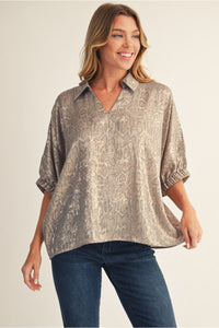Snakeskin Dolman Top