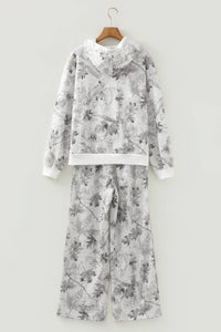 Abstract Camo Baggy Pullover Drawstring Pants Set