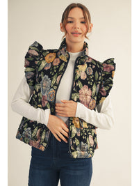 Jacquard Vest with Metallic Accents