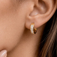 Crystal and Gold Hoops