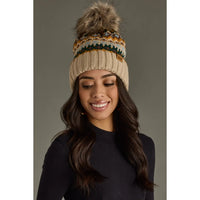 Patterned Pom Hat