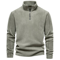 Men's Stand-Collar Long-Sleeve Fleece Quarter-Zip Sweatshirt