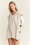 Buckled Oversize Sweater Vest