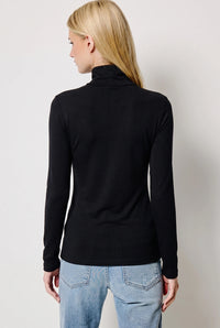 Turtleneck Long Sleeve Fitted Tissue Tee