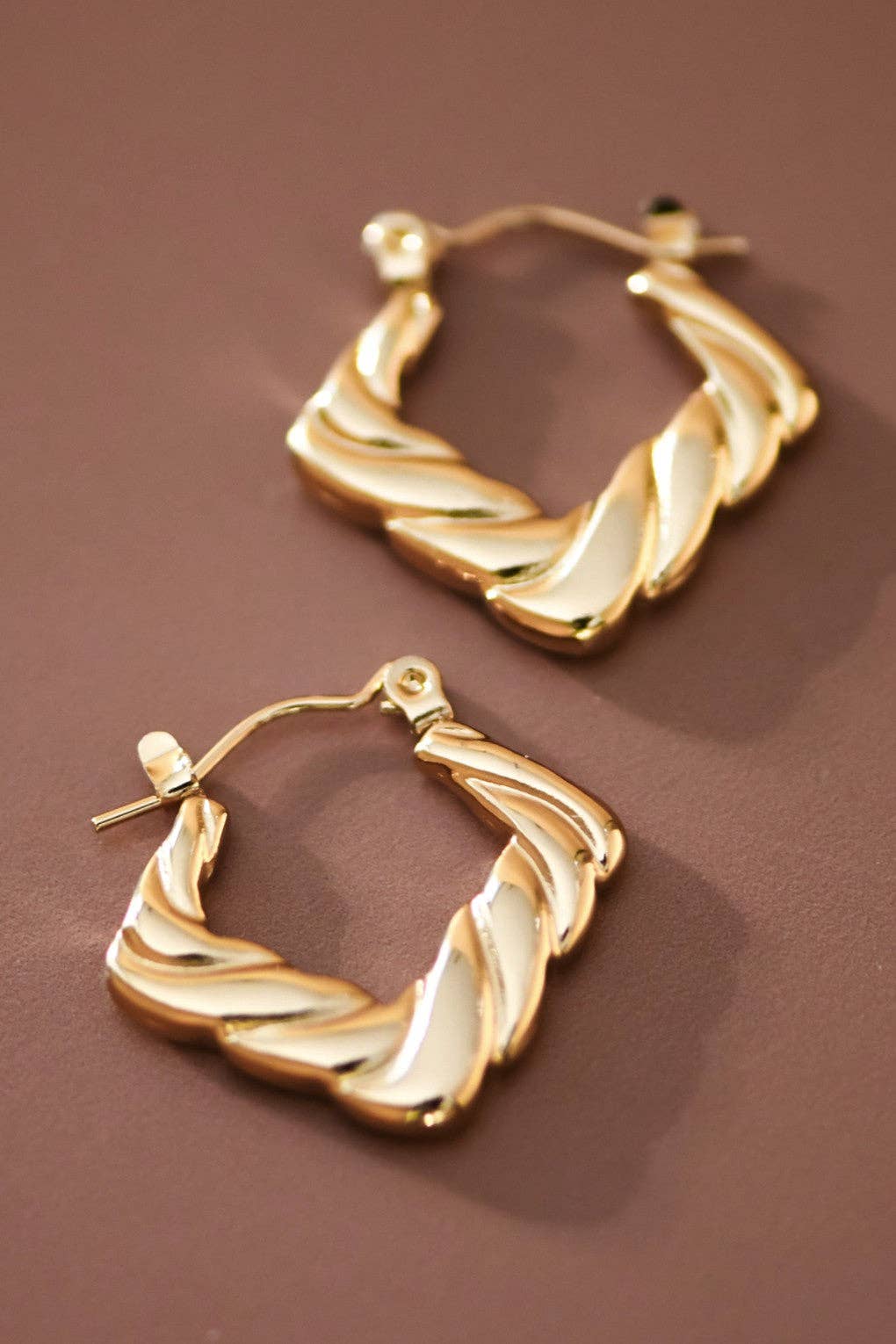 Twisted Gold Hoops