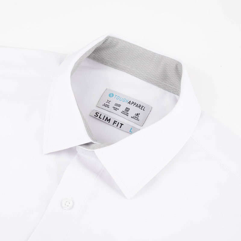 White Hustle Dress Shirt - Long Sleeve: Slim / XL