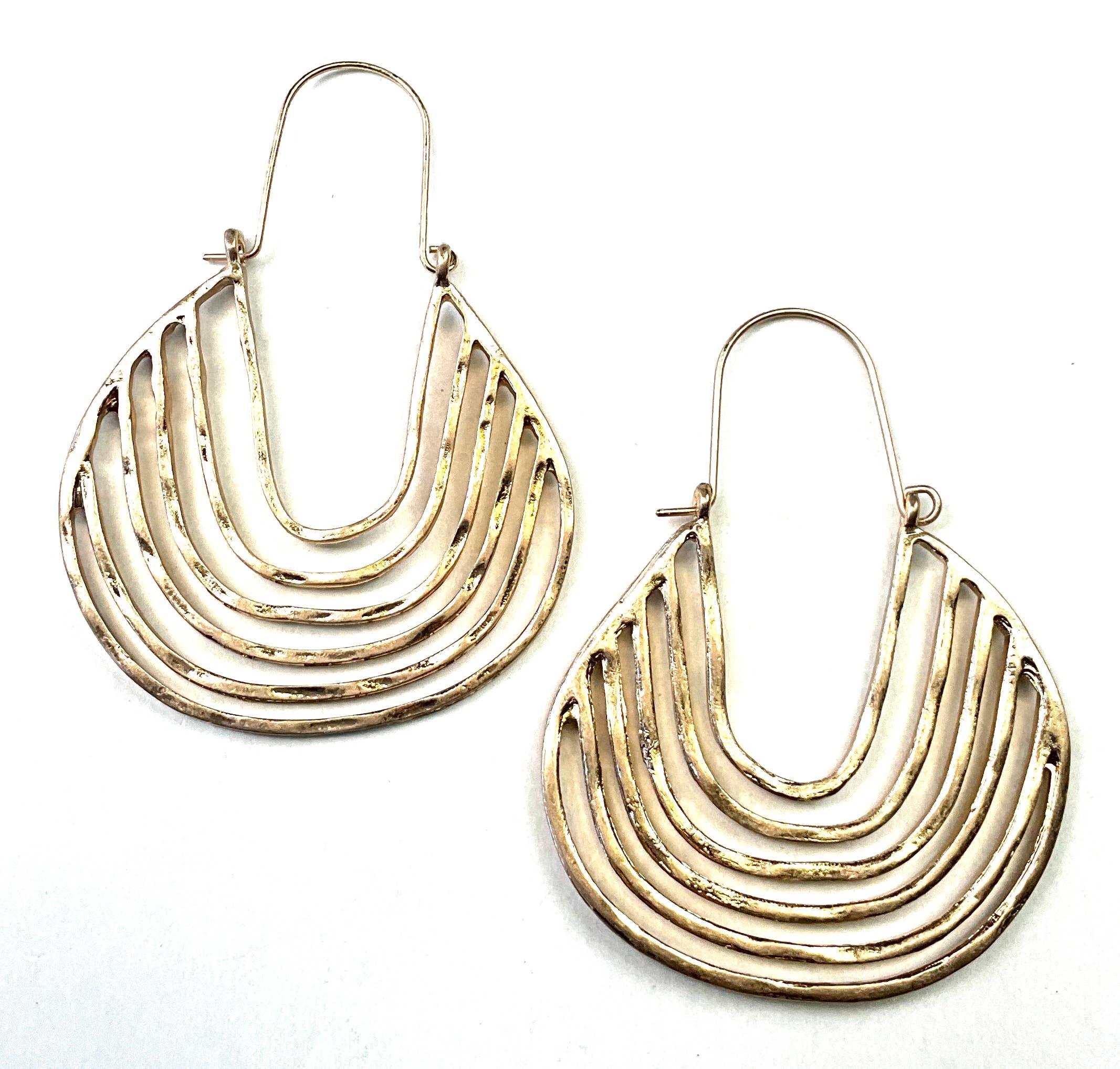 Boho Lines Latch Hoop/Gold