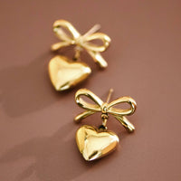 Bow and Heart Earrings