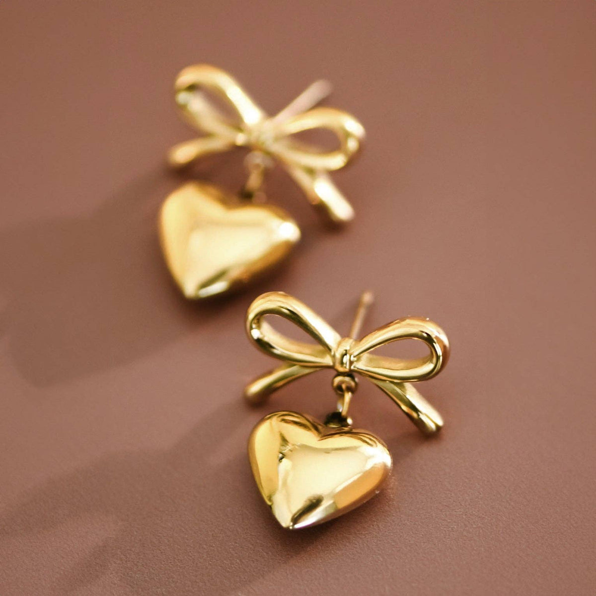 Bow and Heart Earrings
