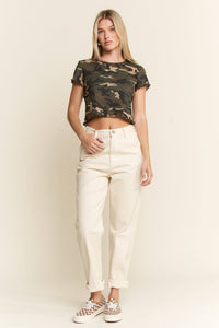 Short Sleeve Camo Top