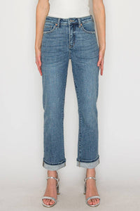 TUMMY CONTROL HIGH RISE SLIM STRAIGHT JEANS