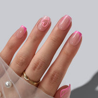 Short Square French Tip Nails - Wedding Press On Nails Bulk: Pinky Swear