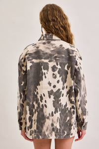Cow Print Oversized Shacket