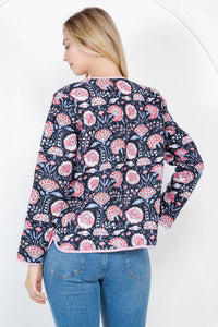 Floral Print Quilted Cotton Jacket