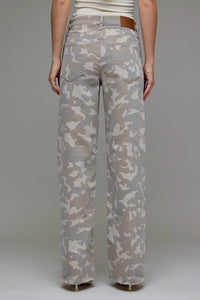 Tan Camo Dad Jeans