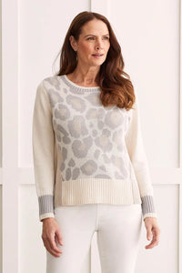 Leopard Print Color Block Sweater