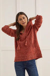 Marled V-Neck Hoodie