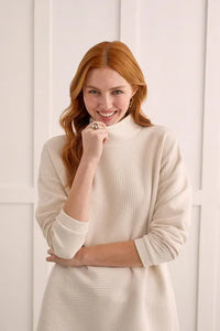 Quilted Knit Tunic with Side Slits