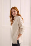 Quilted Knit Tunic with Side Slits