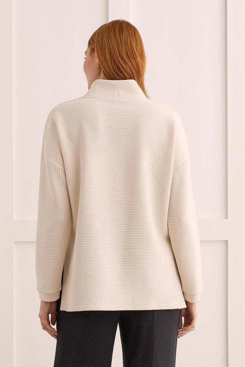 Quilted Knit Tunic with Side Slits