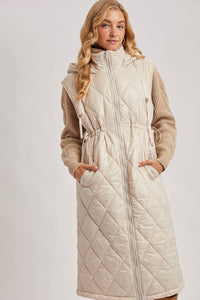 Diamond Quilt Puffer Long Line Vest