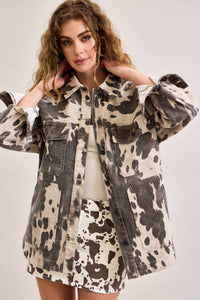 Cow Print Oversized Shacket