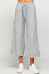 Textured Cropped Wide Pants