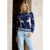 Horse Knit Half Up Zipper Sweater: