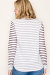 Double Striped Poly French Terry Top