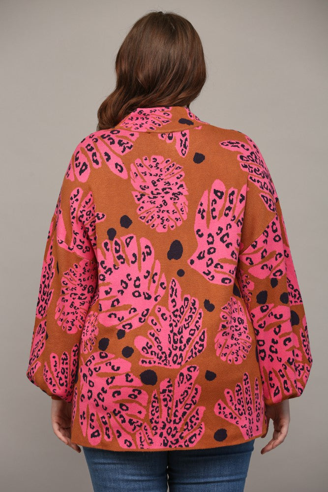 Patterned Mock Neck Sweater Full