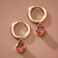 Red Crystal Hoops