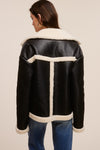 Vegan Leather Shearling Jacket