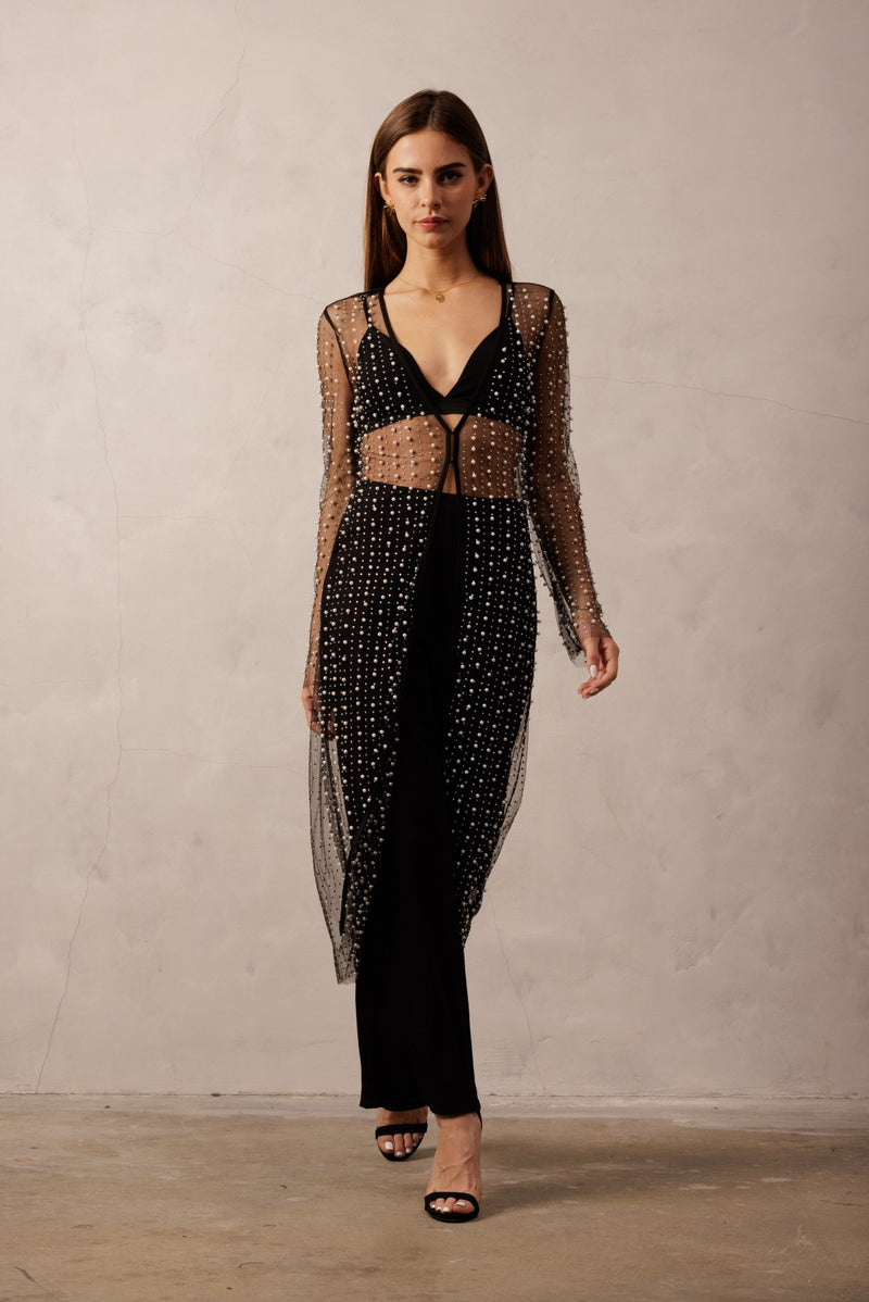 Pearl/Rhinestone Embellished Cardigan