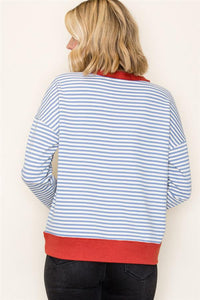 Pinstriped Sweatshirt