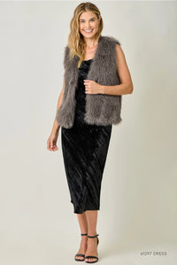 Faux Fur Sparkle Vest