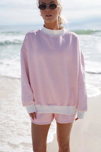 Striped Mockneck Sweatshirt
